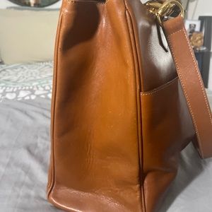 Vintage Gucci bamboo 2 way bag, brown leather size 12L/16W.